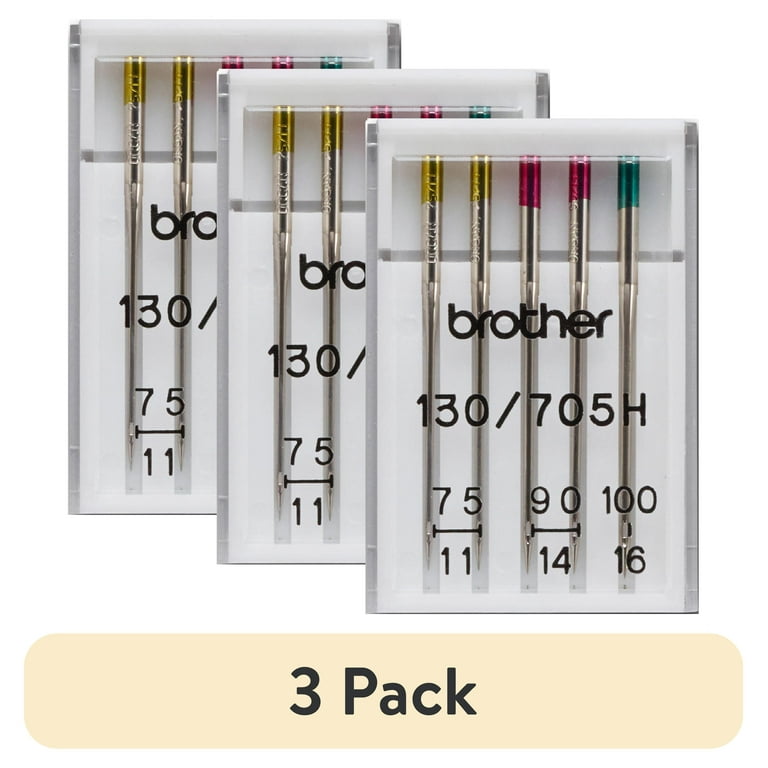 3 pack) Brother SANEEDLEMIX 5 Pc Needles, 2 Pc 11/75, 2 Pc 14/90