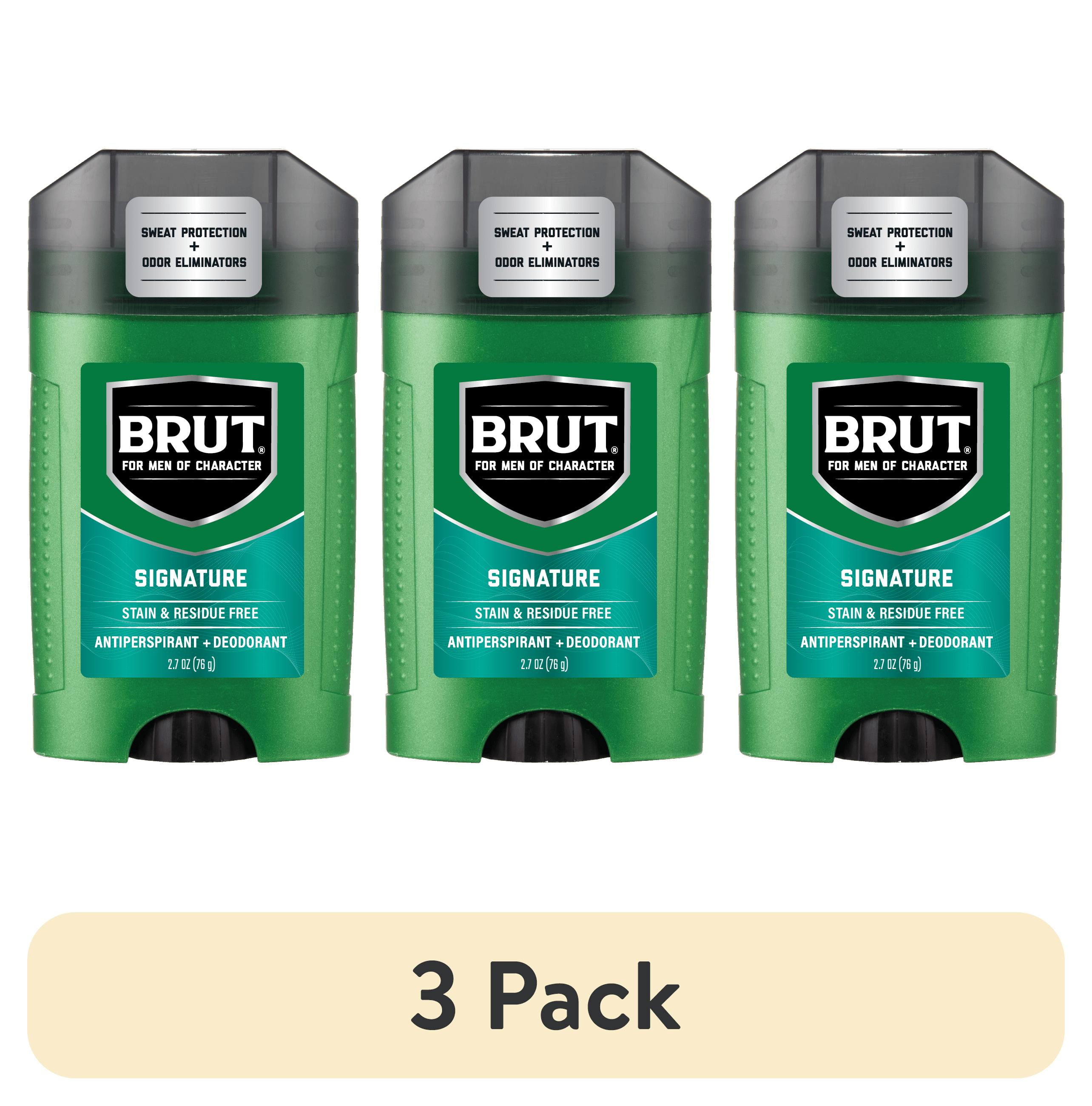 (3 pack) Brut Anti-Perspirant Deodorant, Signature Scent, for Men, 2.7 oz