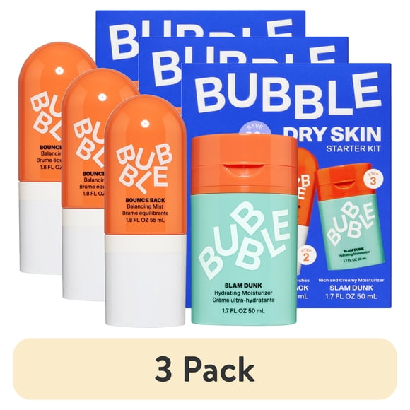 (3 pack) Bubble Skincare 3-Step Hydrating Routine Bundle for Normal to Dry Skin, Set of 3