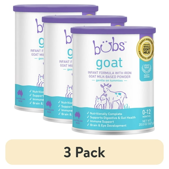 (3 pack) Bubs Easy Digest Goat Milk Infant Formula Powder (Babies 0-12 Months) - 20oz