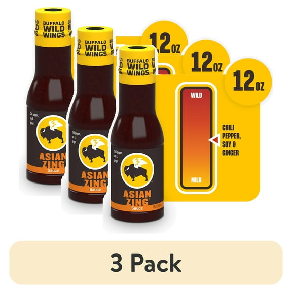 (3 pack) Buffalo Wild Wings Asian Zing Sauce, 12 fl. oz.