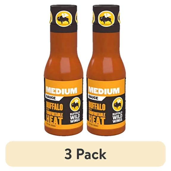 (3 pack) Buffalo Wild Wings Medium Sauce | 12 Fl Oz | Pack of 2