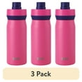 thumbnail interactive-video image 1 of (3 pack) BUILT Cascade 16 oz Stainless Steel Kids Water Bottle with Leakproof Flip-Top Chug Lid, Pink, 1 of 16