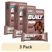 (3 pack) BUILT Puff Protein Bar, Brownie Batter, 17g Protein, Collagen, 140 calories, 4 count Box