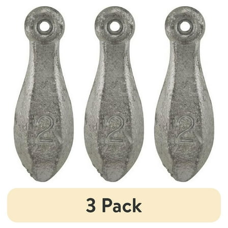 (3 pack) Bullet Weights BLI1-24 Lead Bank Sinker Sizes 1 Oz. Fishing Weight
