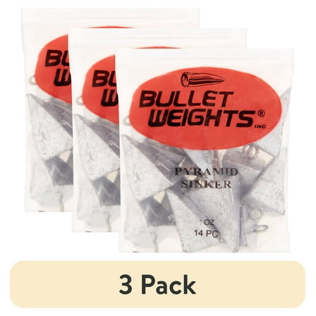 (3 pack) Bullet Weights® WPY1-24 Lead Pyramid Sinker Size 1 oz Fishing Weights