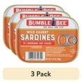 thumbnail image 1 of (3 pack) Bumble Bee Wild Caught Sardines in Louisiana Hot Sauce, Gluten Free, 11g Protein Per Serving, Shelf Stable Tin Can, 3.75 oz, 1 of 7