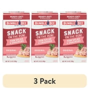 (3 pack) Bumble Bee Snack on The Run Ham Salad with Crackers Kit, 8g Protein Per Serving, Ready to Eat, Spoon Included, Shelf Stable Box, 3.5 oz