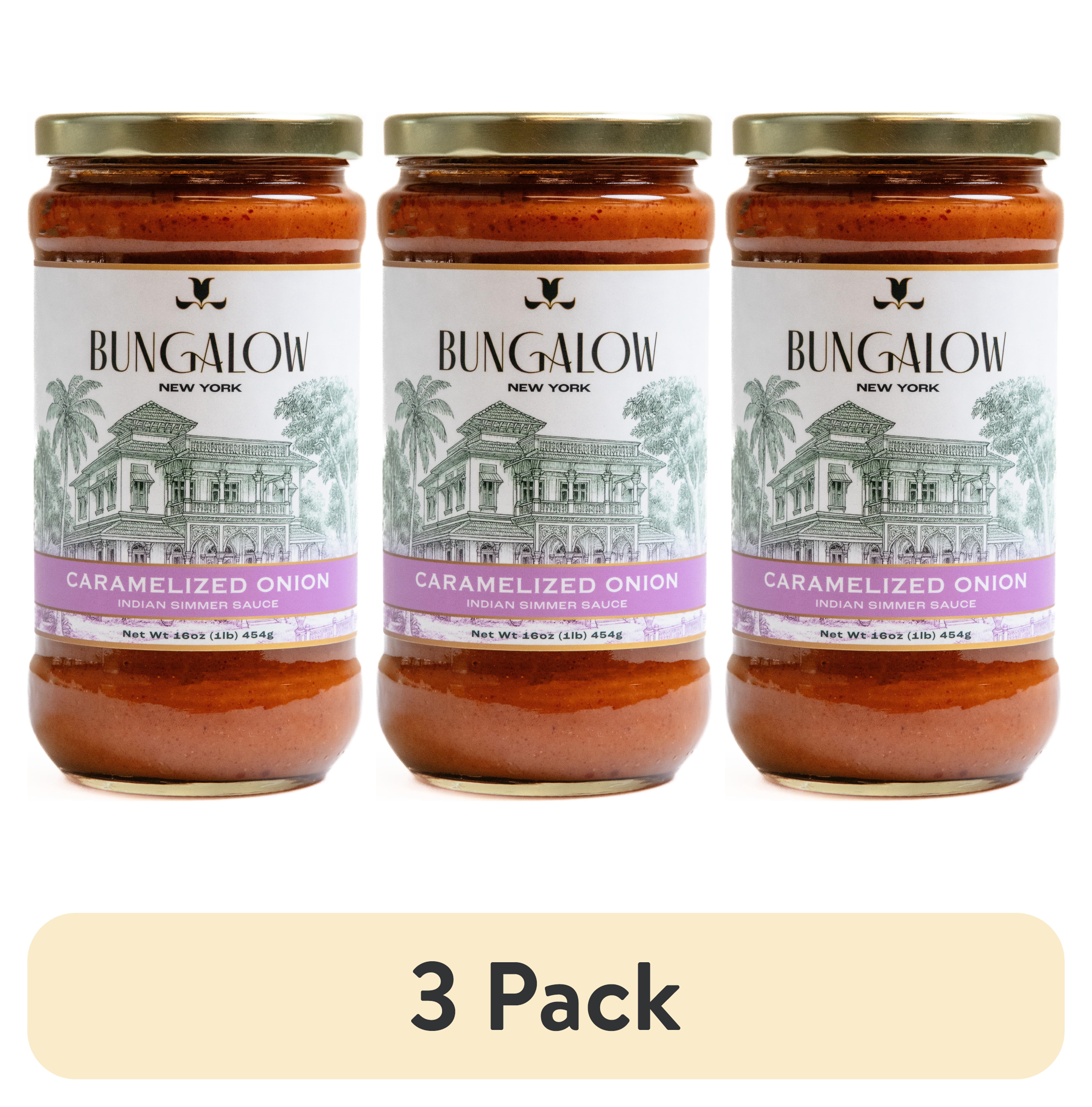 (3 pack) Bungalow Foods Caramelized Onion Indian Simmering Sauce, 16oz