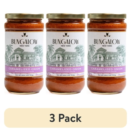 (3 pack) Bungalow Foods Caramelized Onion Indian Simmering Sauce, 16oz