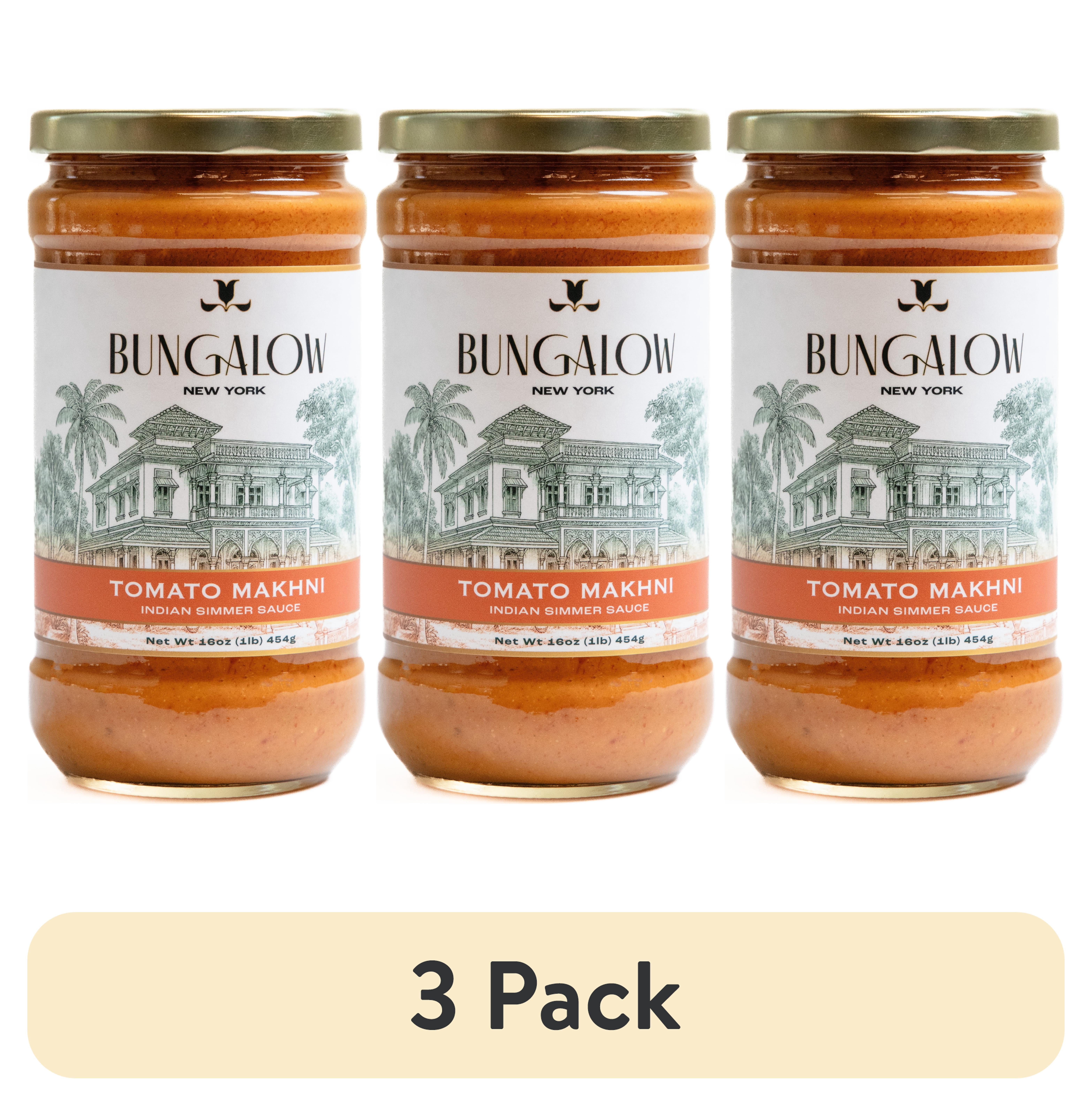 (3 pack) Bungalow Foods Tomato Makhni Indian Simmering Sauce, 16oz