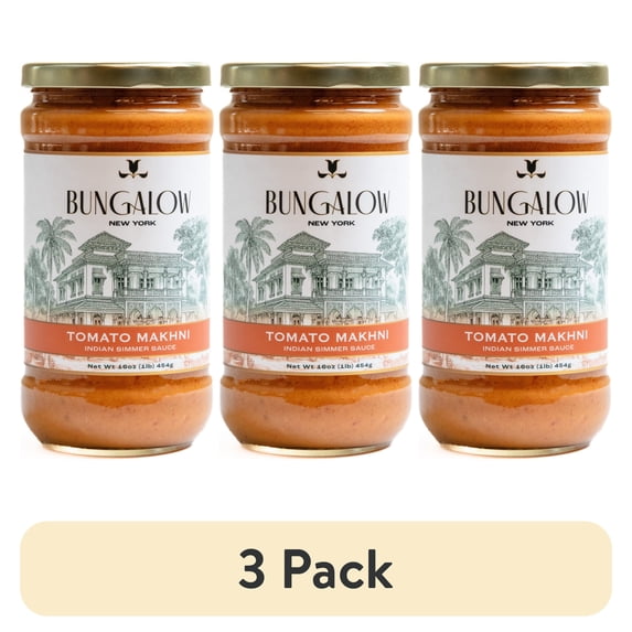 (3 pack) Bungalow Foods Tomato Makhni Indian Simmering Sauce, 16oz