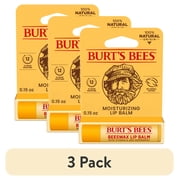 3 pack Burts Bees Beeswax Lip Balm, Natural Origin Lip Care, 1 Tube, 0.15 oz.