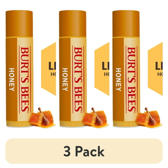(3 pack) Burt's Bees Honey Lip Balm, 1-Pack, 0.15 oz.