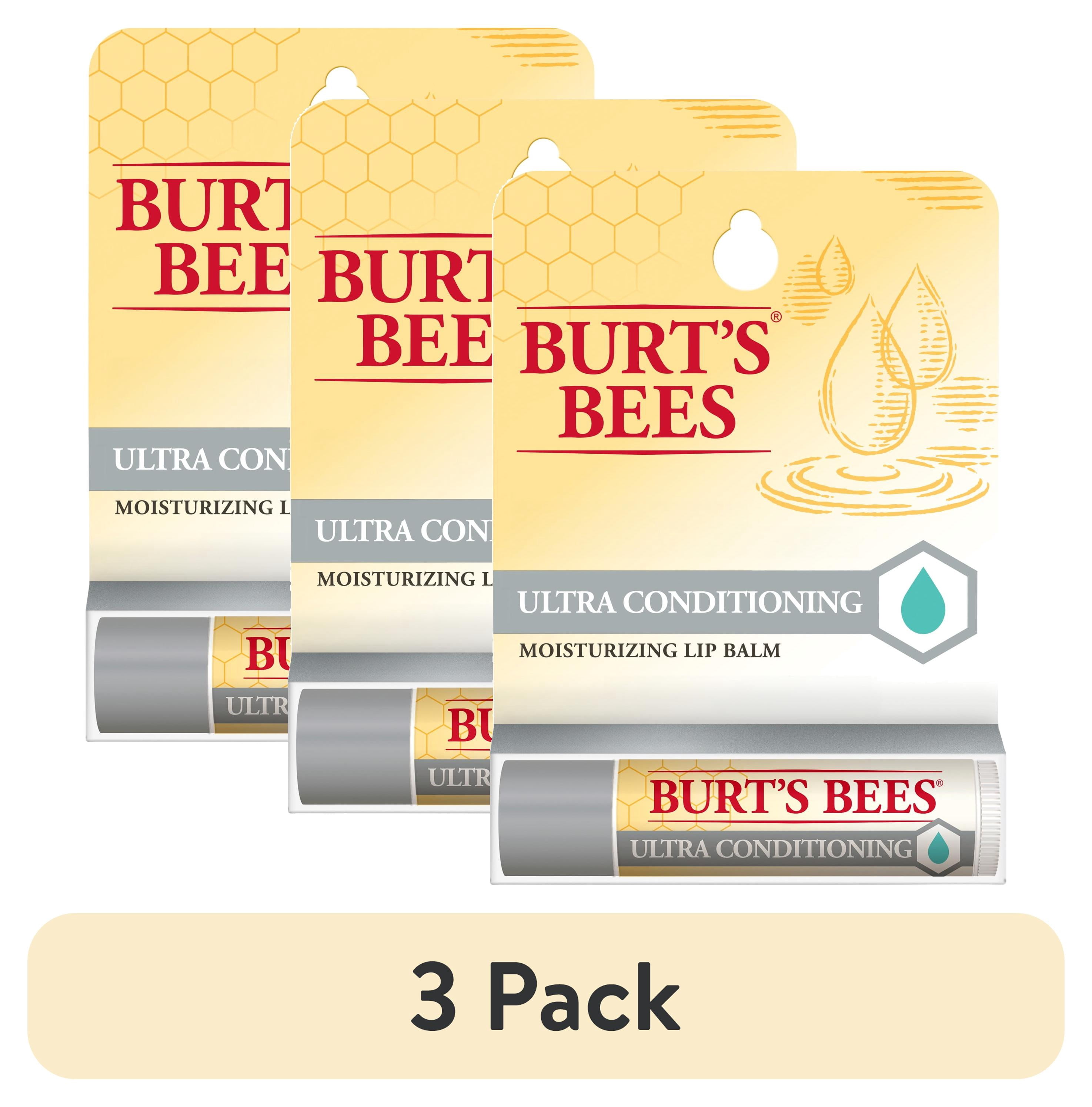 (3 pack) Burt's Bees Ultra Conditioning Moisturizing Lip Balm with Shea and Cocoa Butter, 0.15 oz.