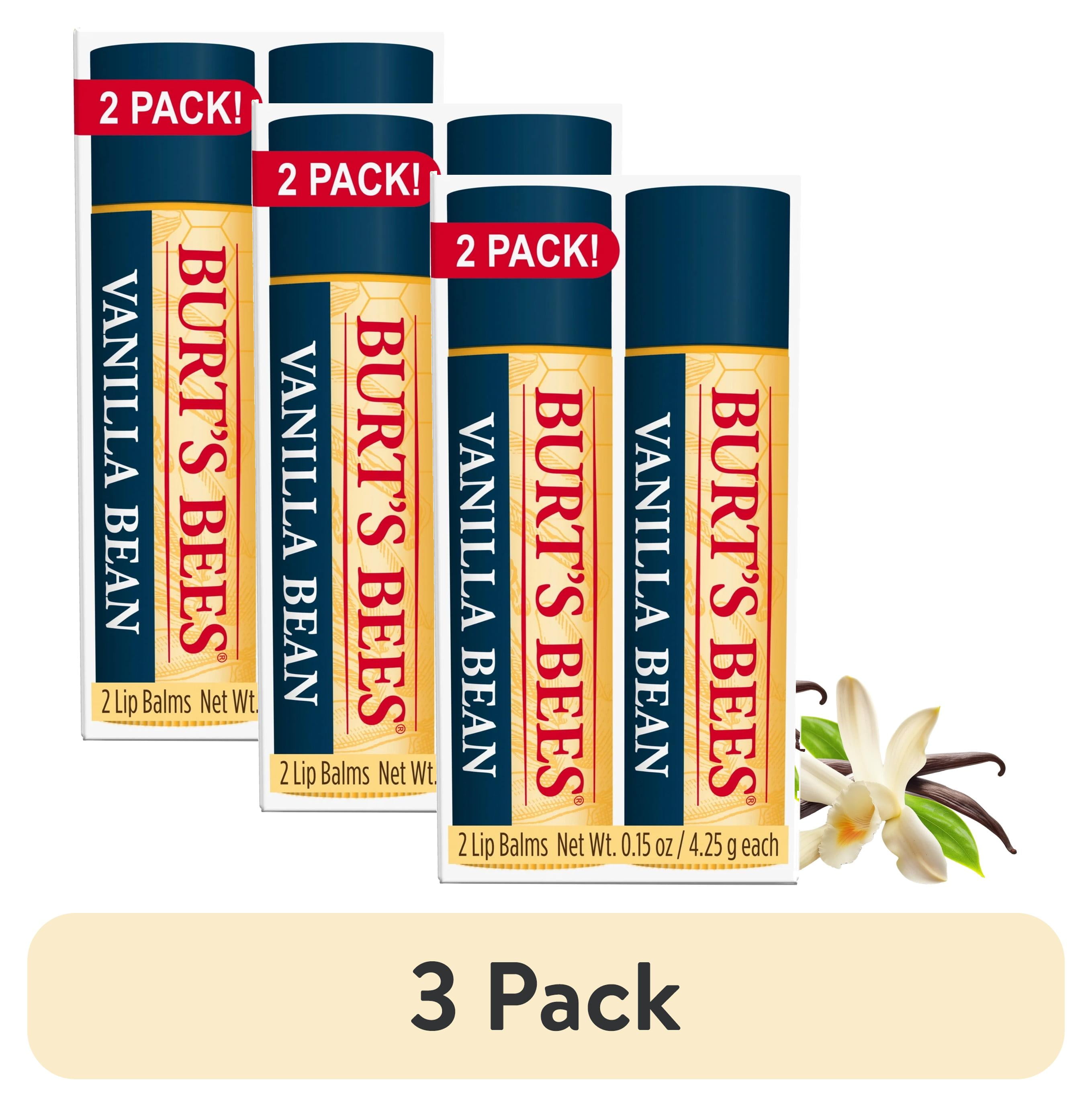 (3 pack) Burts Bees Vanilla Bean Lip Balm, 2-Pack, 0.15 oz.