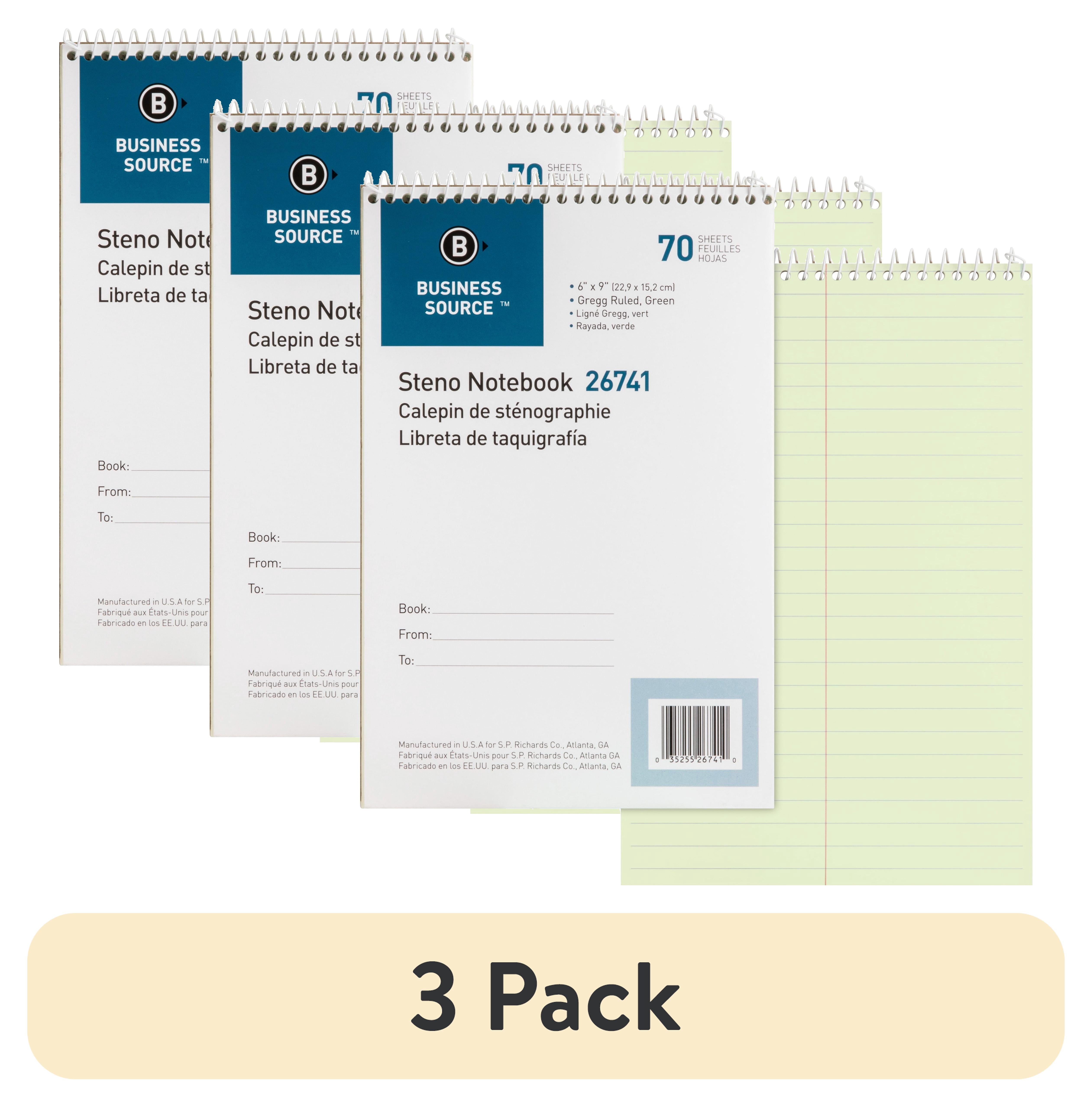 (3 pack) Business Source, BSN26741, Steno Notebook, 1 Each