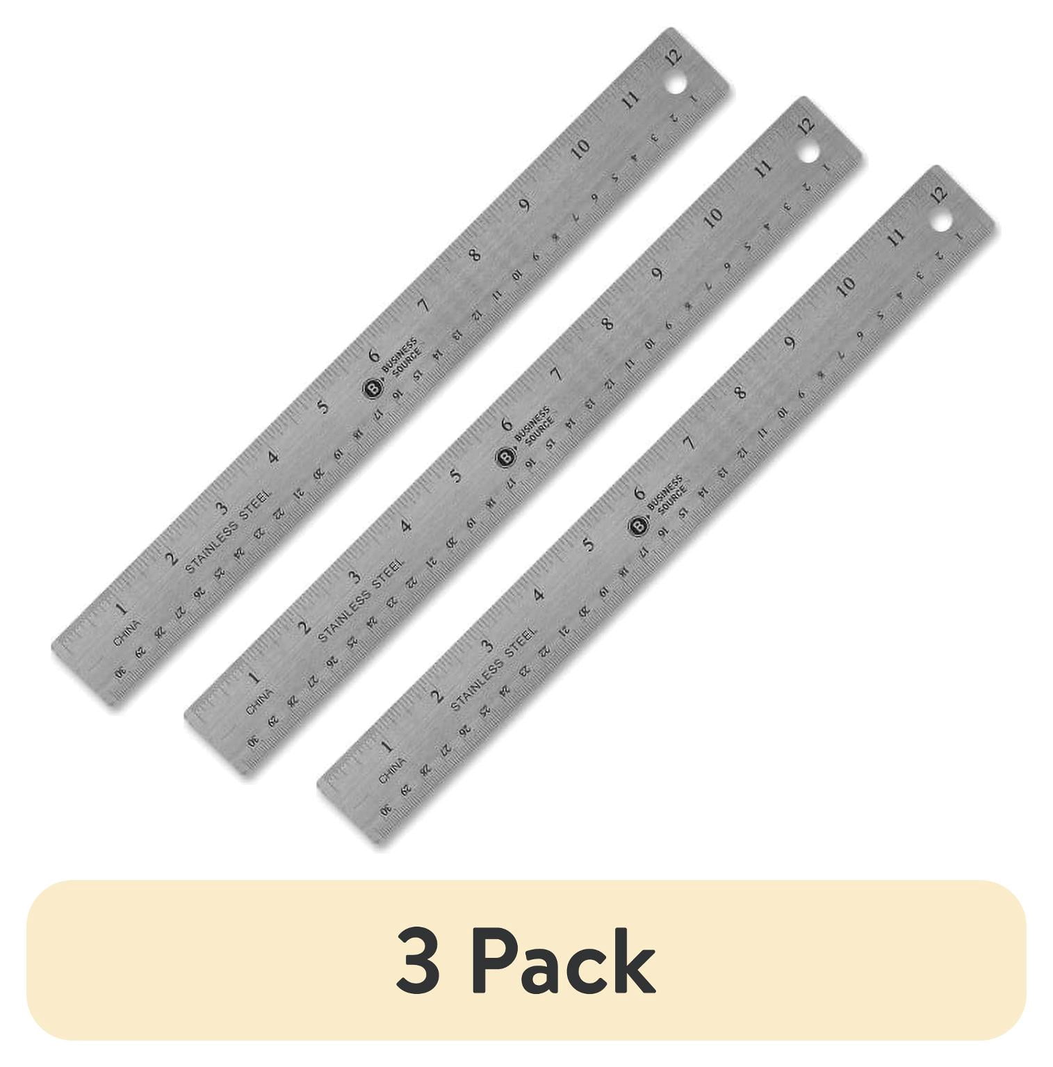 (3 pack) Business Source Nonskid Stainless Steel Ruler, Model 32361, 12 ...