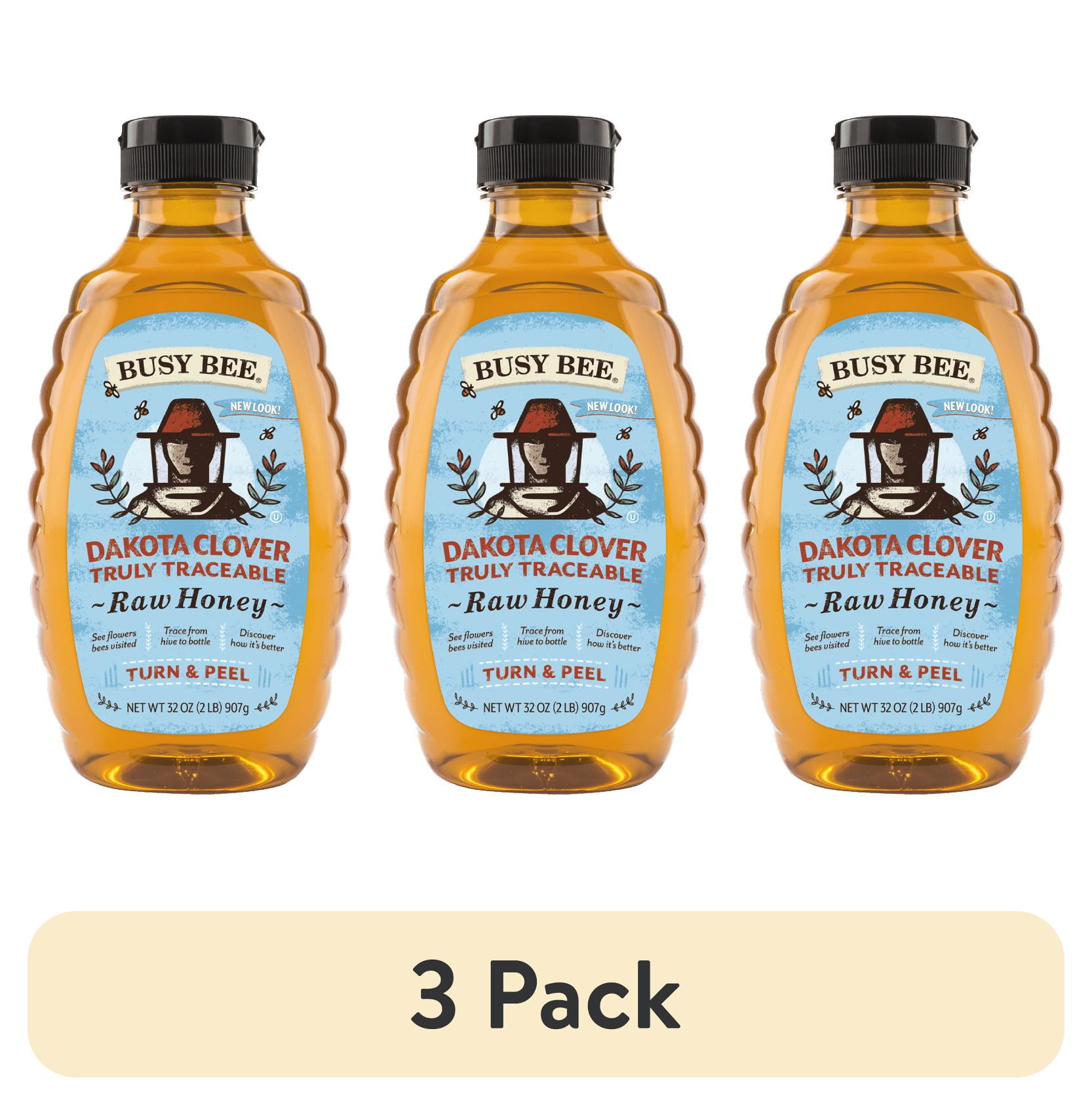 3 pack) Busy Bee Raw, Dakota Clover Honey, 32 oz - Walmart.com
