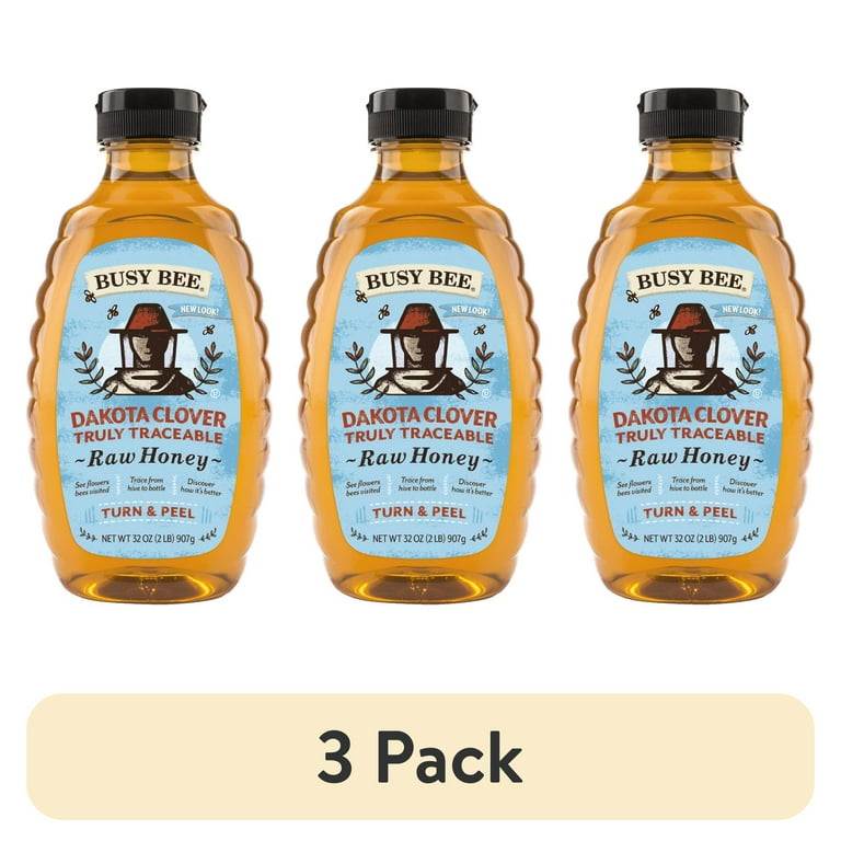 honeyたん 3 pack) Busy Bee Raw, Dakota Clover Honey, 32 oz - Walmart.com