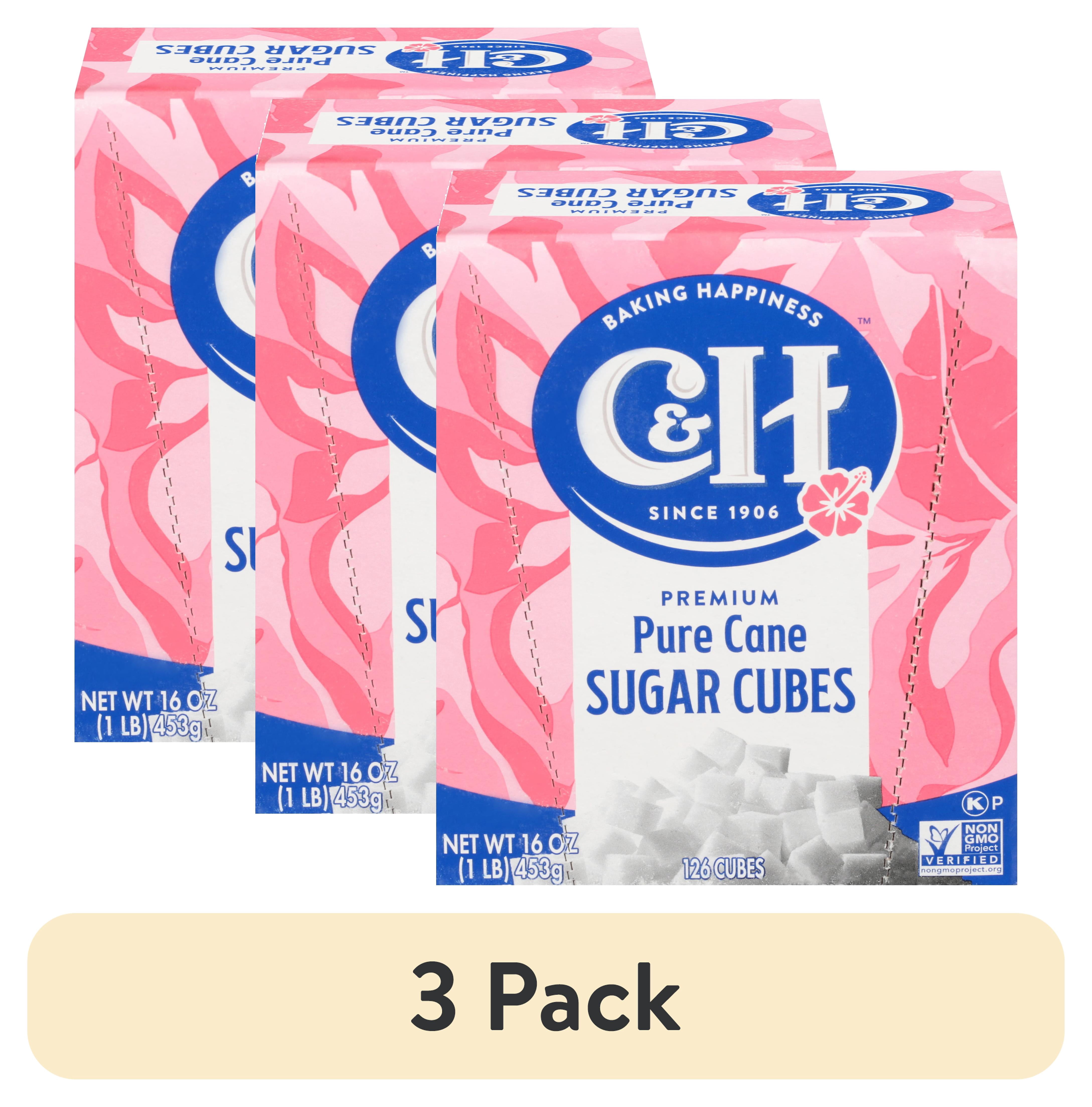 (3 pack) C&H Pure Cane Sugar Cubes, 126 ct