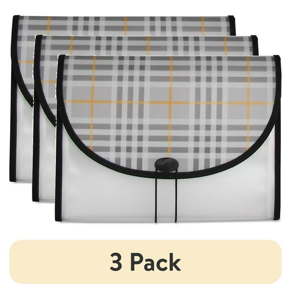 (3 pack) C-Line 13-Pocket Expanding File Plaid Fashion Series, 1/EA, 58312