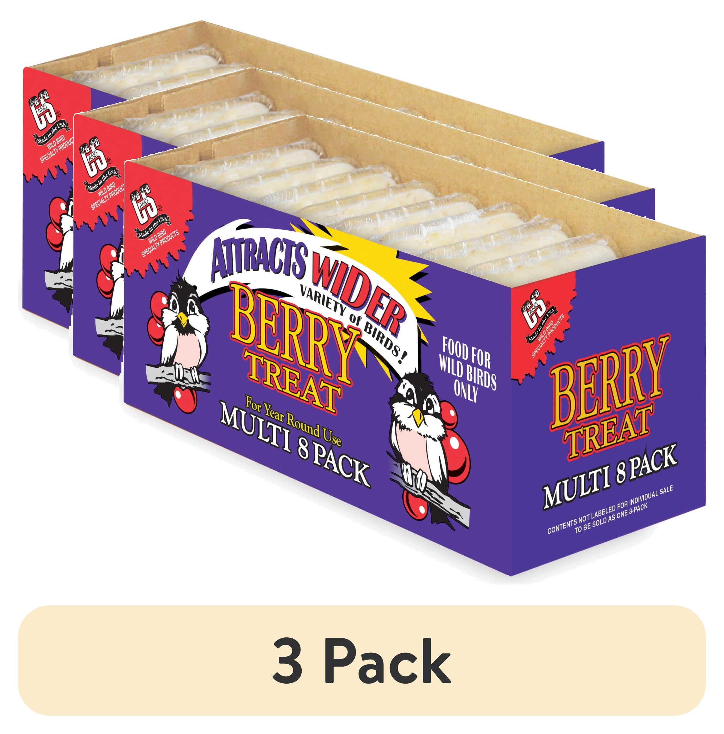(3 pack) C&S Berry Suet Treat 11.75 Ounces 8 Pack