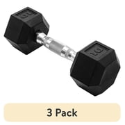 3 pack CAP Barbell, 10lb Rubber Hex Dumbbell, Single