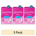 thumbnail image 1 of (3 pack) CAREFREE® Regular Thong Panty Liners With Wings, Flat, Unscented, 49 Ct, 1 of 10