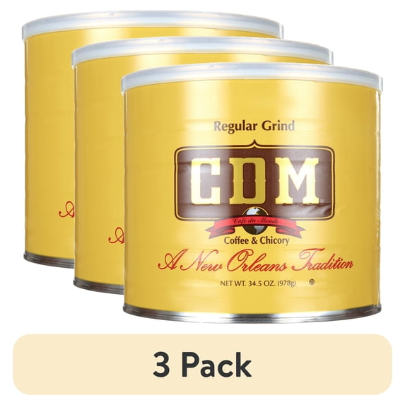 (3 pack) CDM Coffee & Chicory Regular Grind, 34.5 oz Can