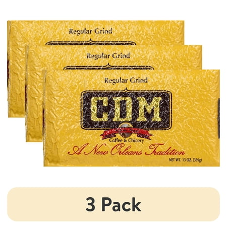 (3 pack) CDM Coffee & Chicory Regular Grind Ground Coffee, 13 Oz