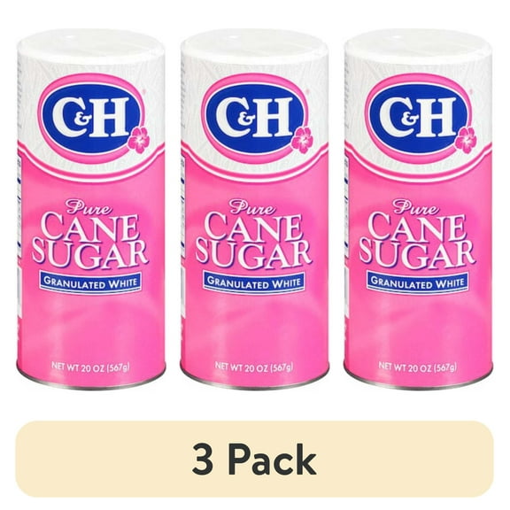 (3 pack) C&H Pure Cane Premium Granulated Sugar 20 oz
