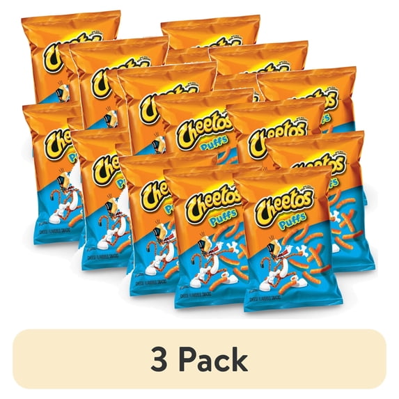 (3 pack) CHEETOS Puffs Cheese Flavored Snacks, 1.375 oz | 8 Ct