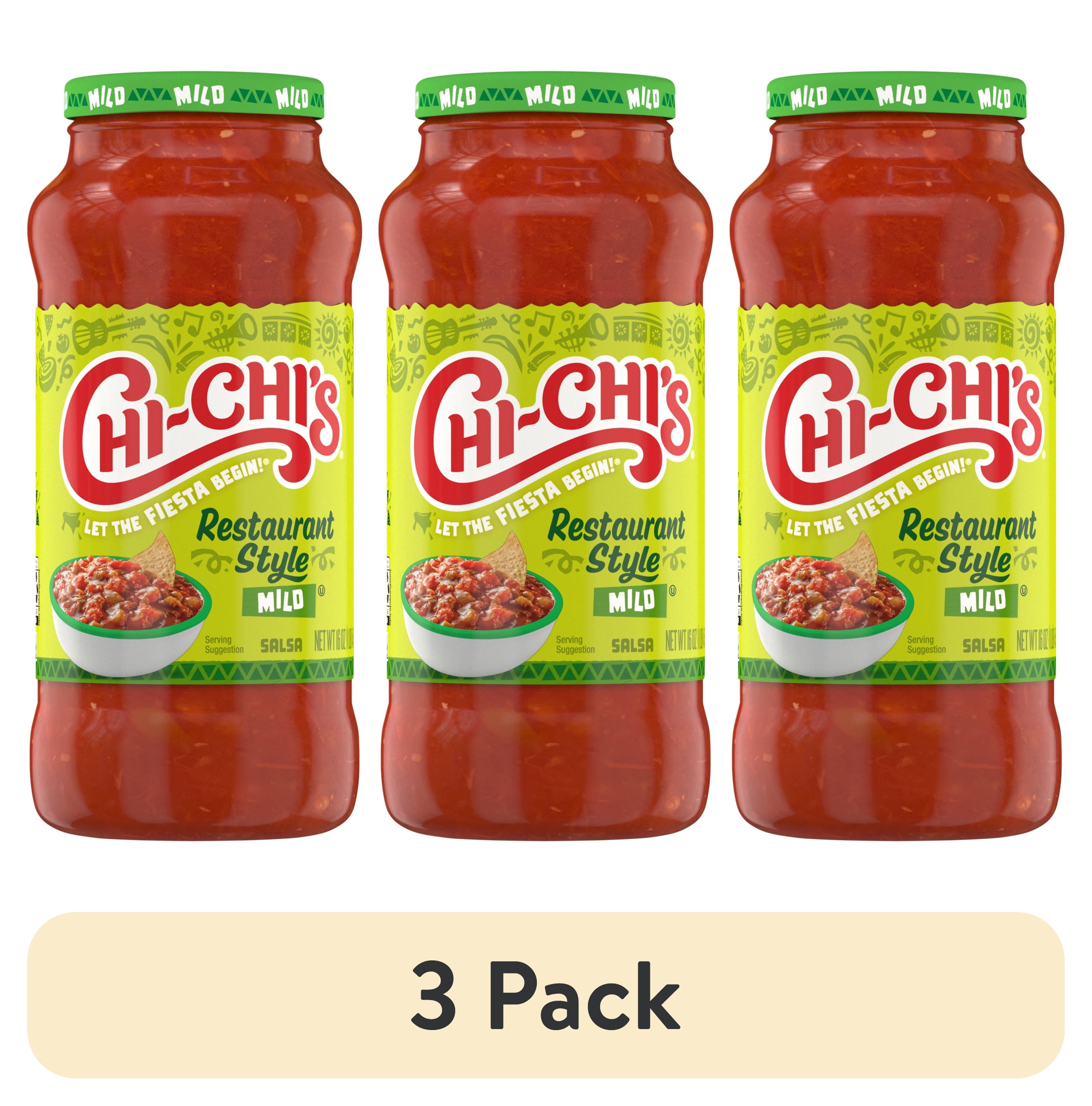 (3 pack) CHI-CHI'S Restaurant Style Salsa, Gluten Free, Chip Dip, Mild, 16 oz Glass Jar​