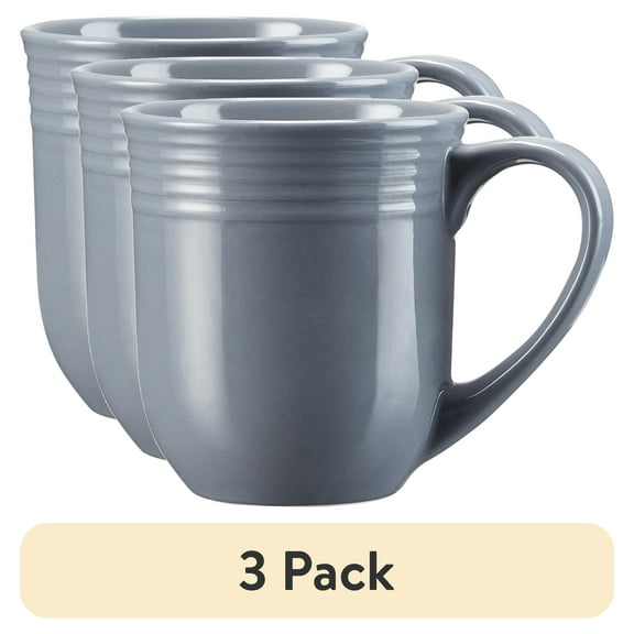 (3 pack) Mainstays Chiara Stoneware 16.5-oz Gray Mug