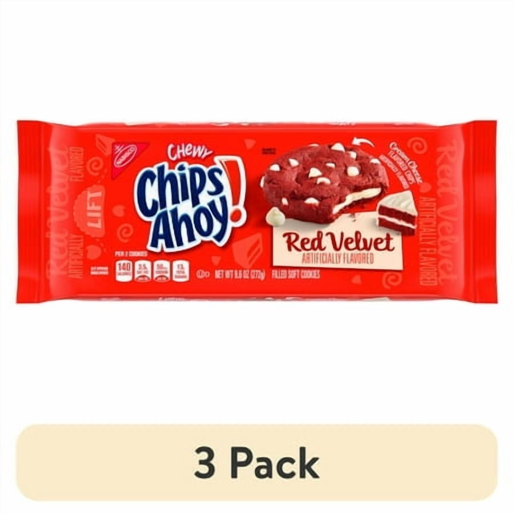 (3 pack) CHIPS AHOY! Chewy Red Velvet Cookies, 9.6 oz
