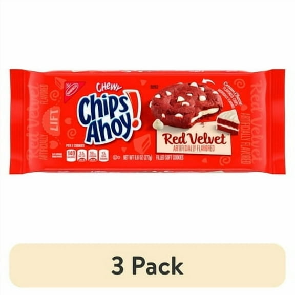 (3 pack) CHIPS AHOY! Chewy Red Velvet Cookies, 9.6 oz