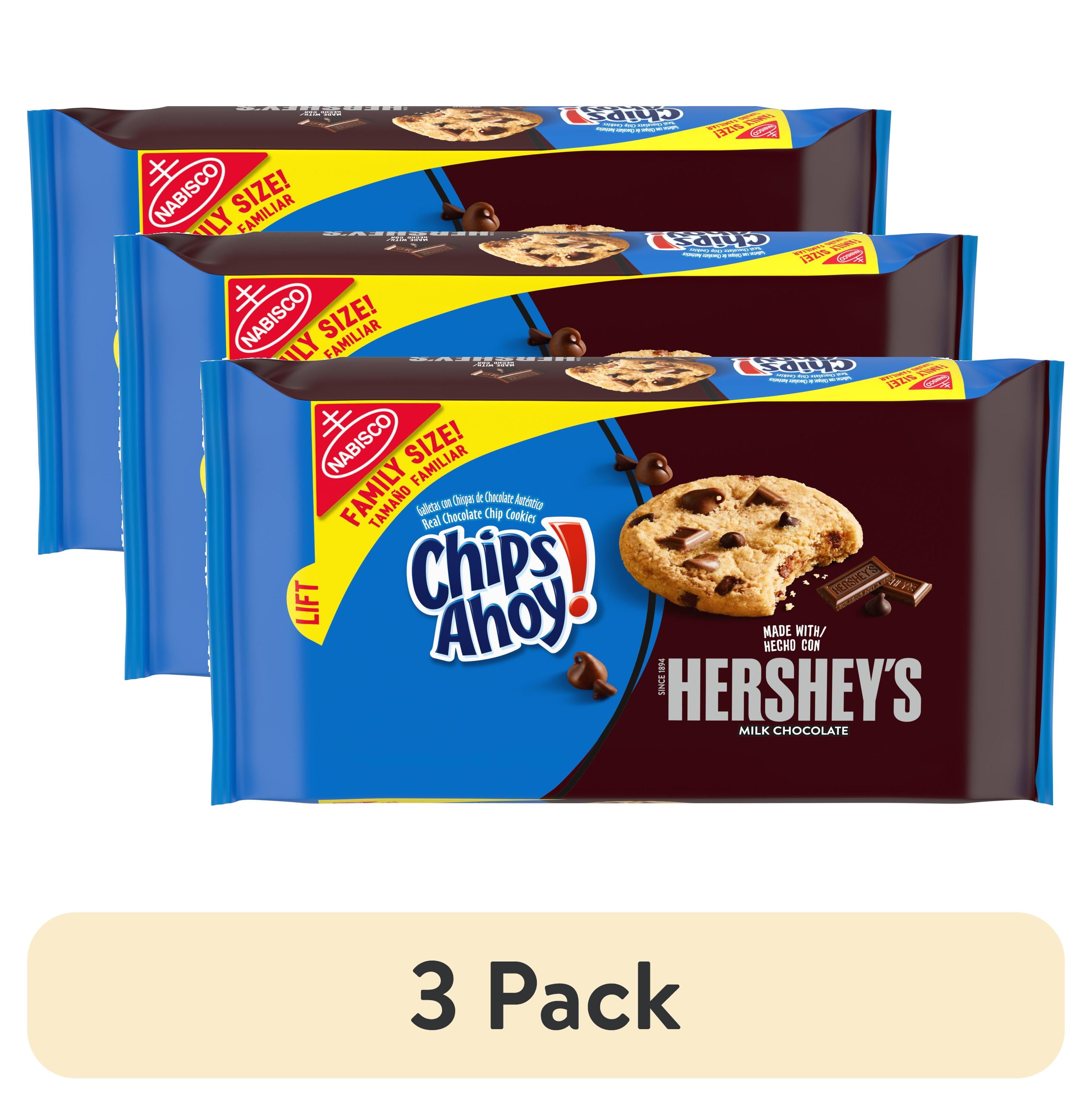 3 pack) CHIPS AHOY! Hershey's Fudgy Milk Chocolate Chip Cookies