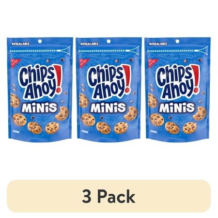 (3 pack) CHIPS AHOY! Mini Original Fudgy Chocolate Chip Cookies, 8 oz