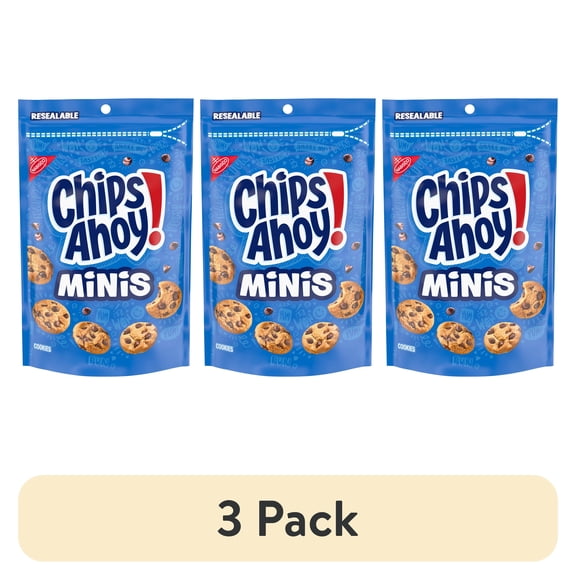 (3 pack) CHIPS AHOY! Mini Original Fudgy Chocolate Chip Cookies, 8 oz