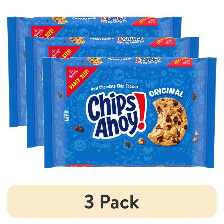 3 pack) CHIPS AHOY! Original Chocolate Chip Cookies, Party Size