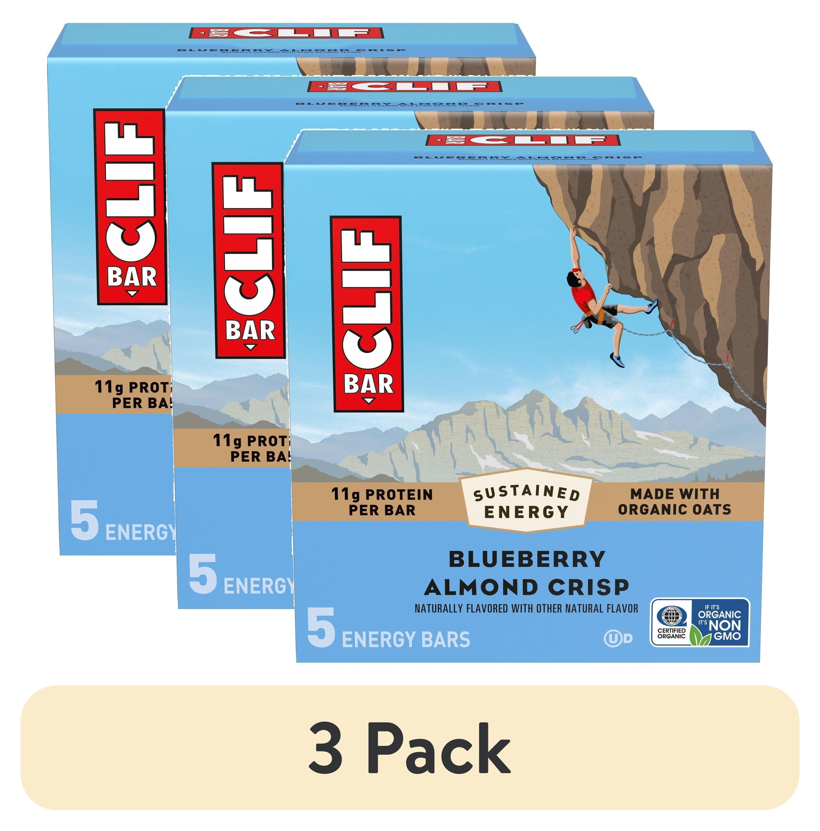 (3 pack) CLIF BAR Energy Protein Bars, Blueberry Almond Crisp, 5ct