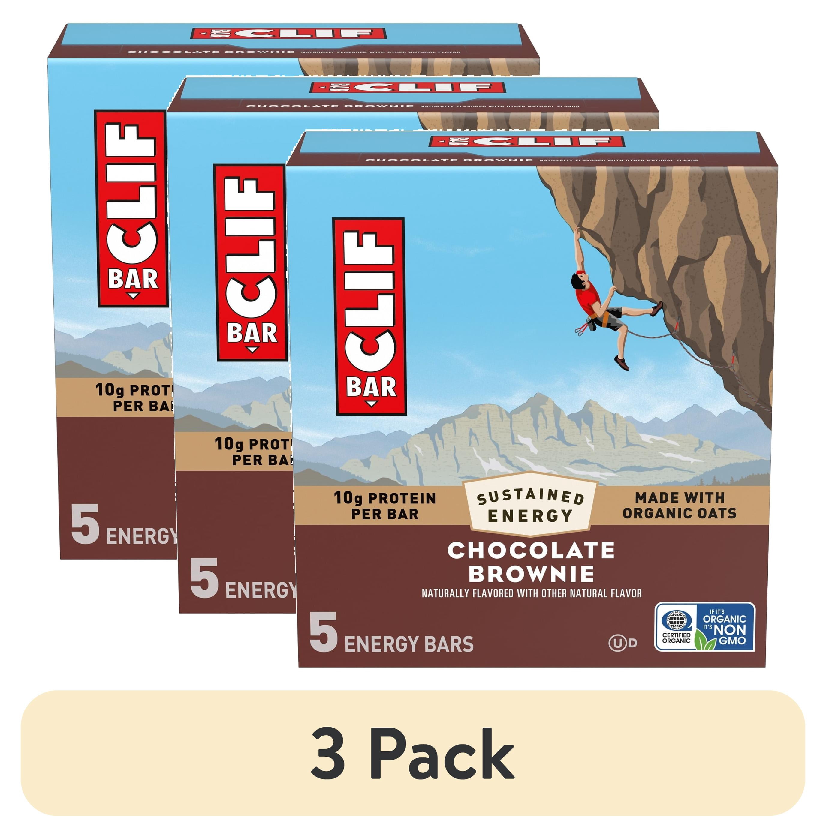 (3 pack) CLIF BAR Energy Protein Bars, Chocolate Brownie, 5ct