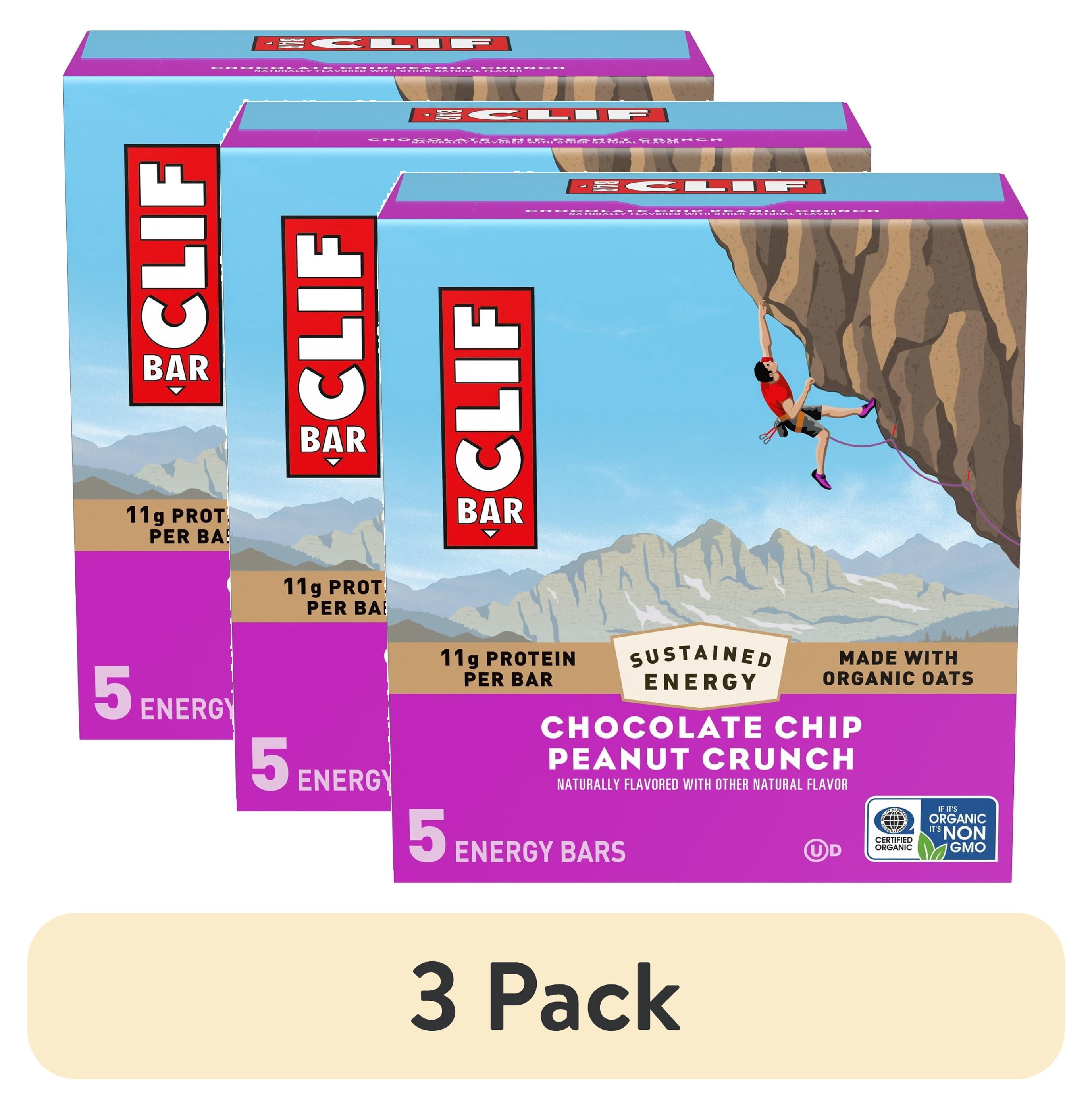 (3 pack) CLIF BAR Energy Protein Bars, Chocolate Chip Peanut Crunch, 5ct