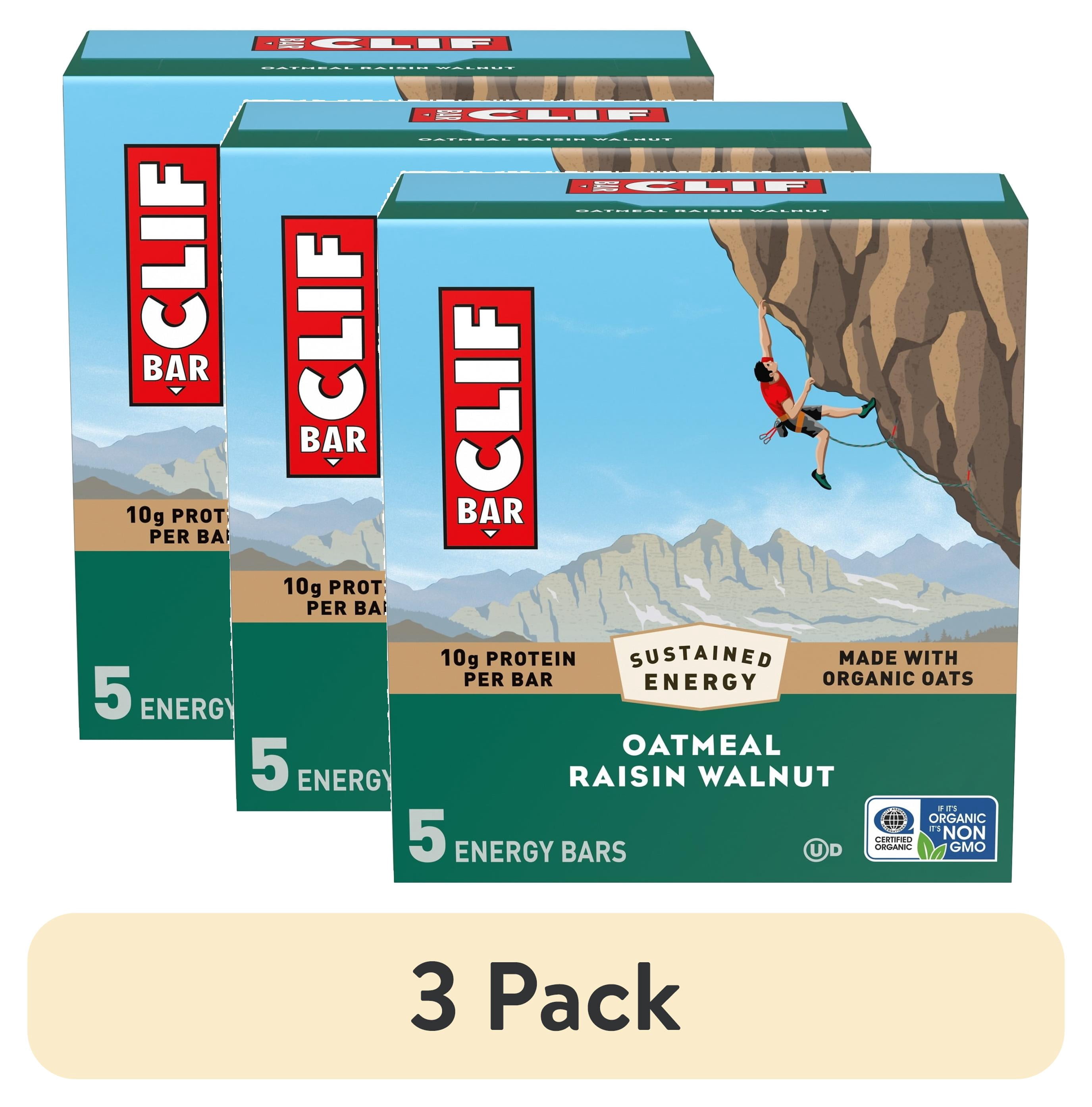 (3 pack) CLIF BAR Energy Protein Bars, Oatmeal Raisin Walnut, 5ct