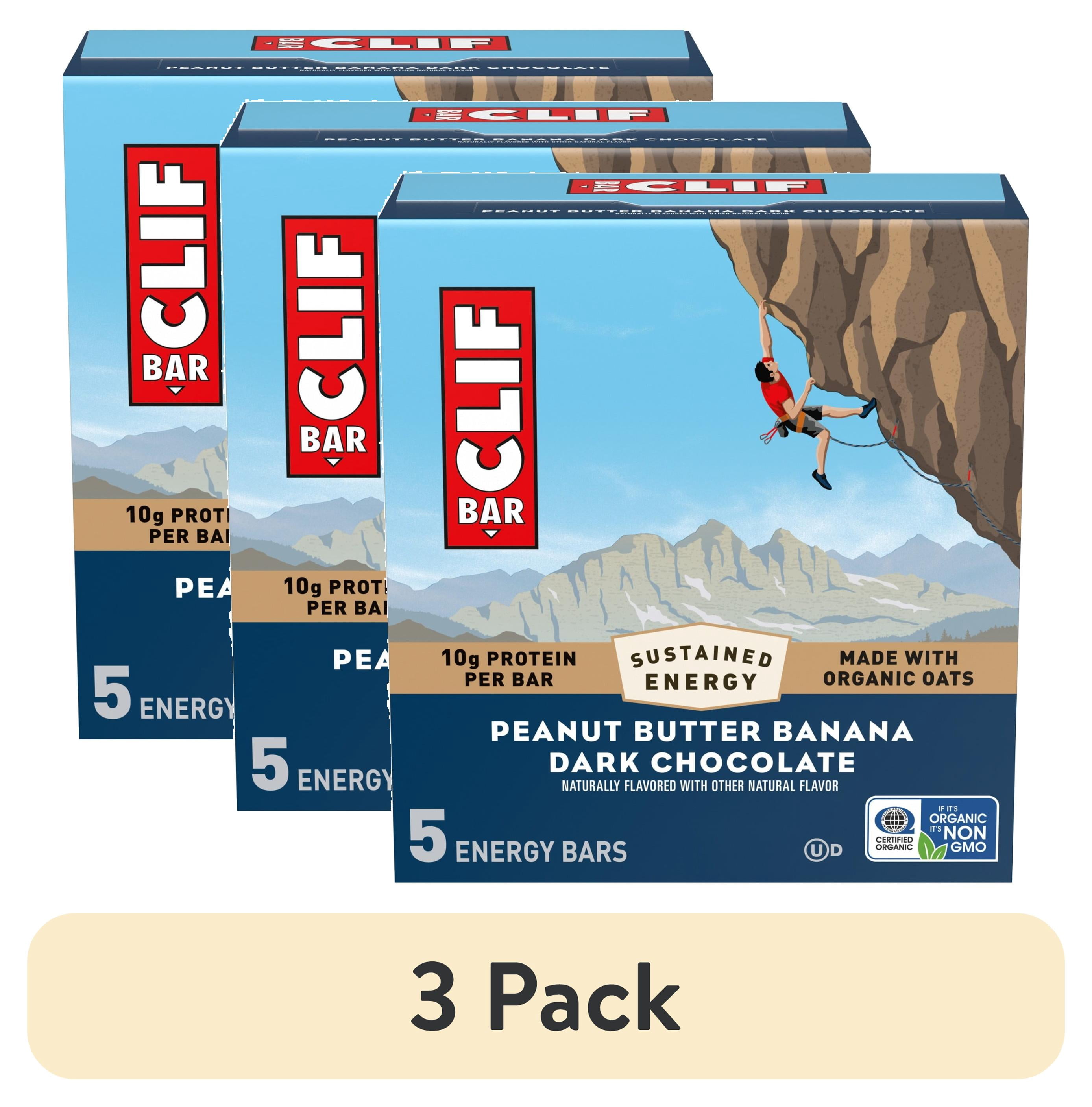 (3 pack) CLIF BAR Energy Protein Bars, Peanut Butter Banana with Dark Chocolate, 5ct