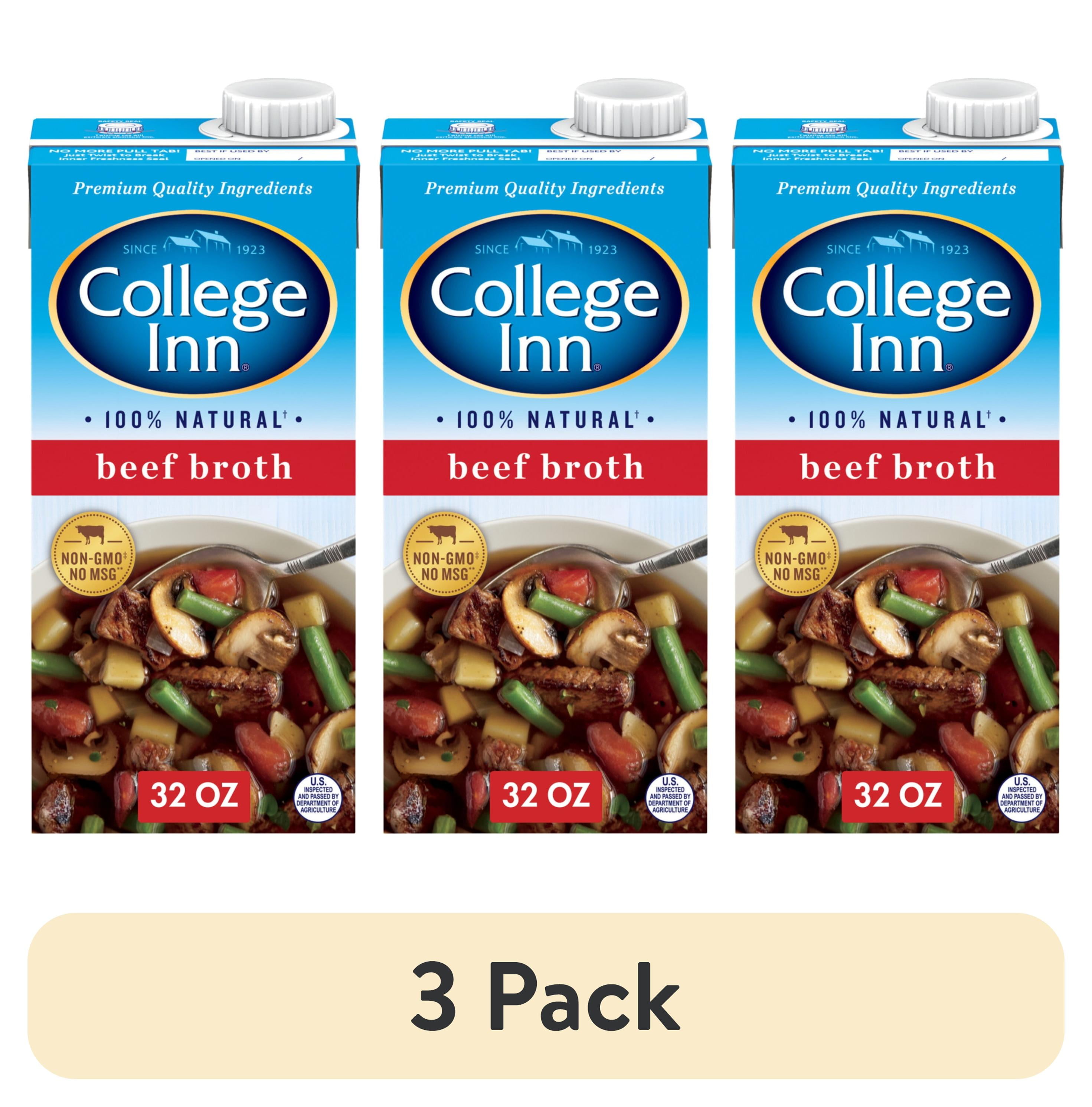 (3 pack) COLLEGE INN Beef Broth, 32 oz Carton - Walmart.com