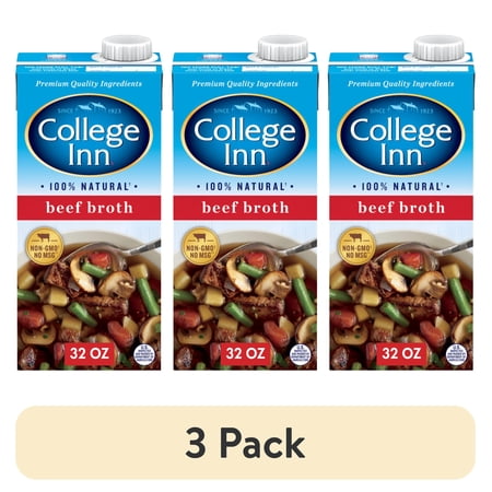 (3 pack) COLLEGE INN Beef Broth, 32 oz Carton