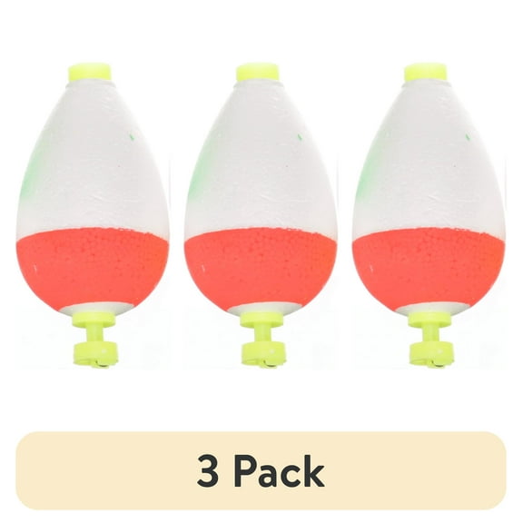 (3 pack) COMAL UnWeighted Pear Snap-On Float, Assorted Colors, 1.7", 3pc