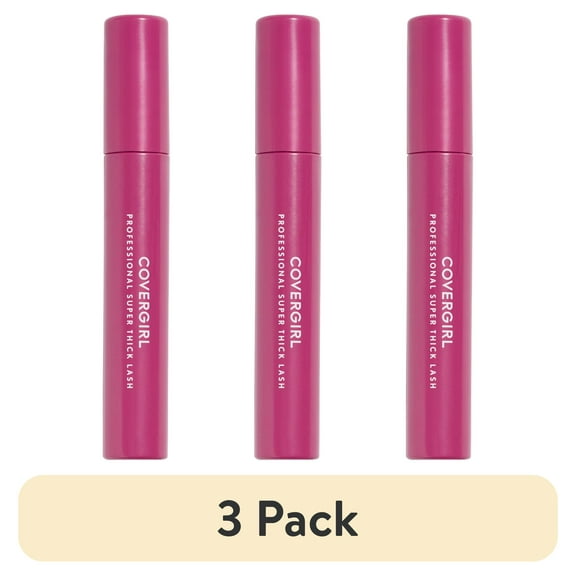 (3 pack) COVERGIRL Professional Super Thick Lash Mascara, 210 Black Brown, 0.3 oz